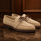 Sandstone Beige Suede Lace Loafers