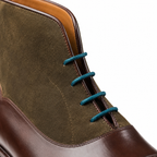 Two-Tone Burgundy & Olive Leather Lace-Up Boots