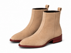 Beige Suede Chelsea Boots