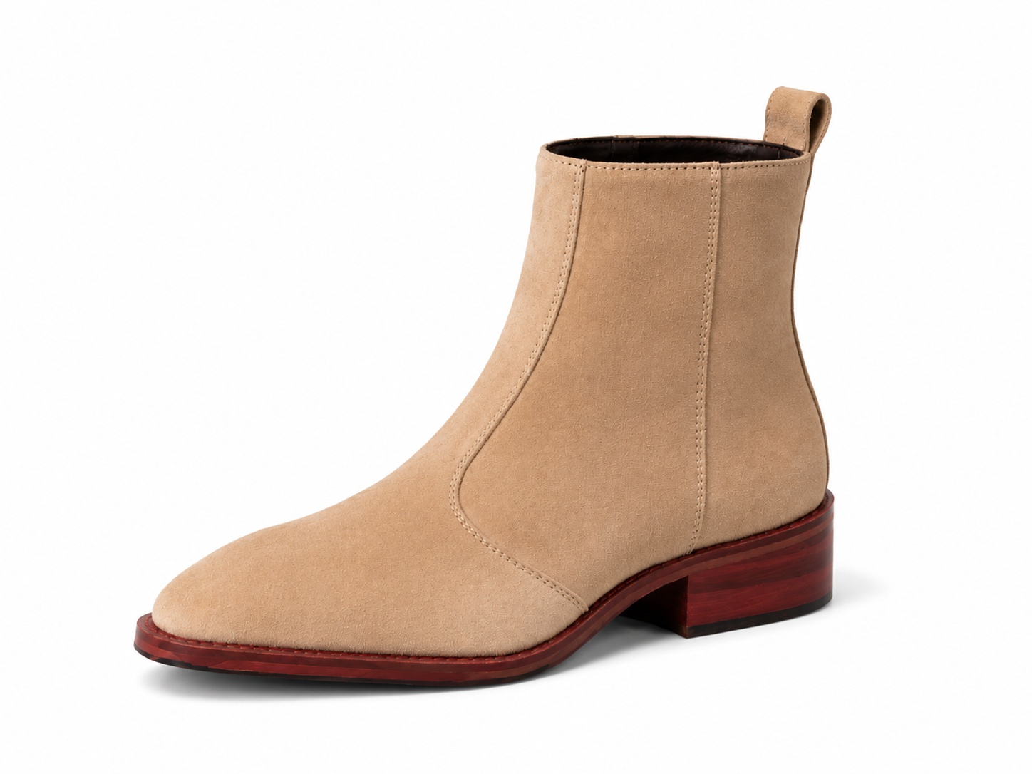 Beige Suede Chelsea Boots