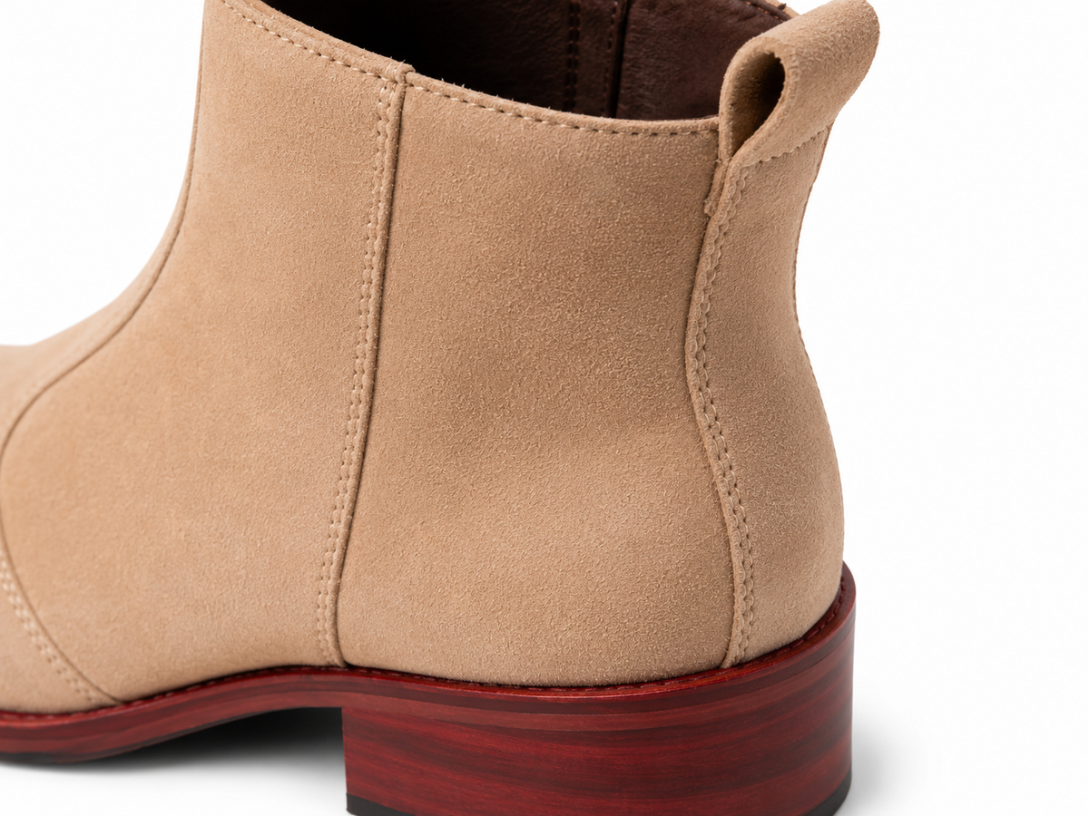Beige Suede Chelsea Boots