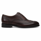 Dark Brown Pebble Grain Wingtip Oxford Shoes