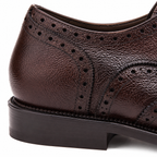 Dark Brown Pebble Grain Wingtip Oxford Shoes