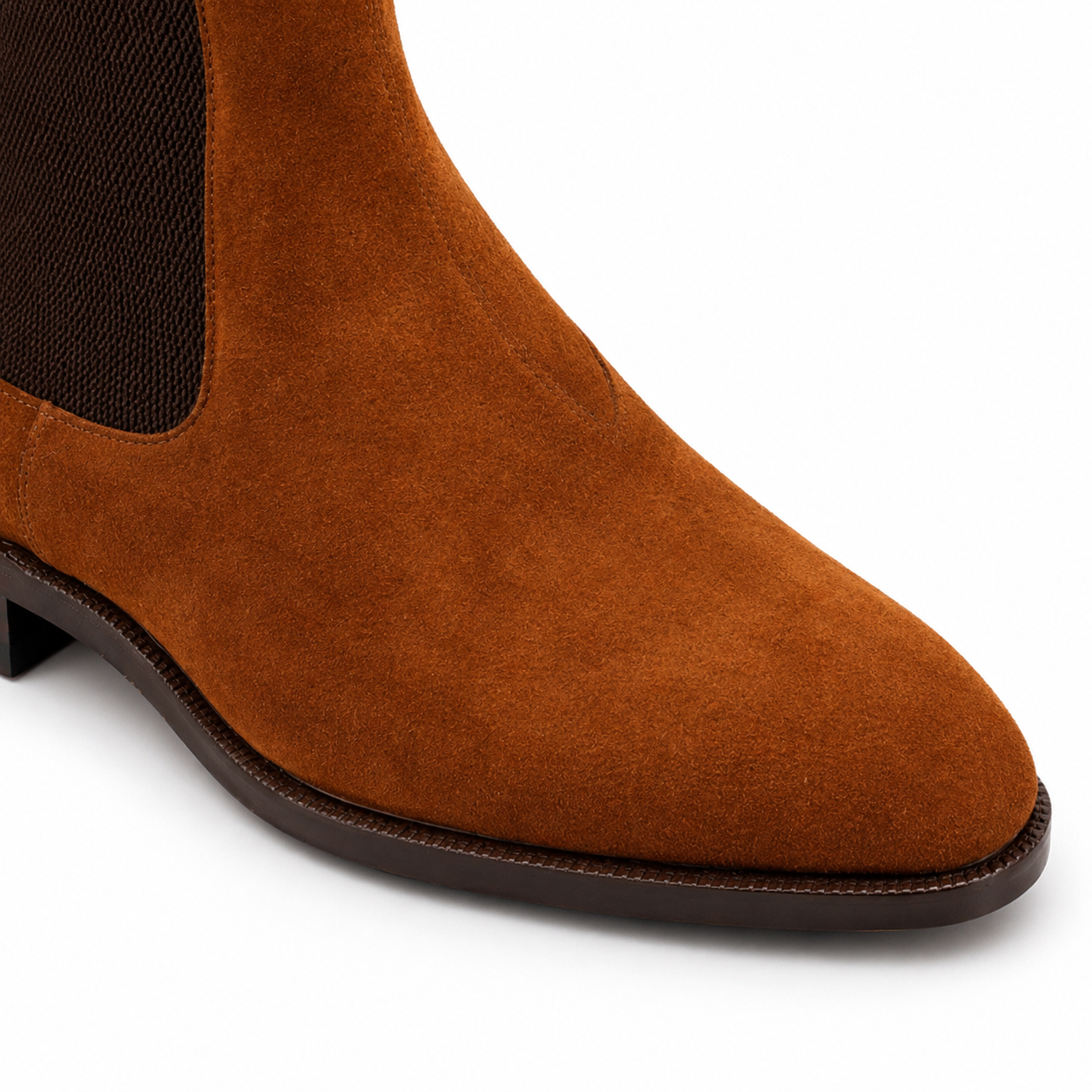 Cognac Suede Chelsea Boots