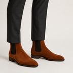 Cognac Suede Chelsea Boots