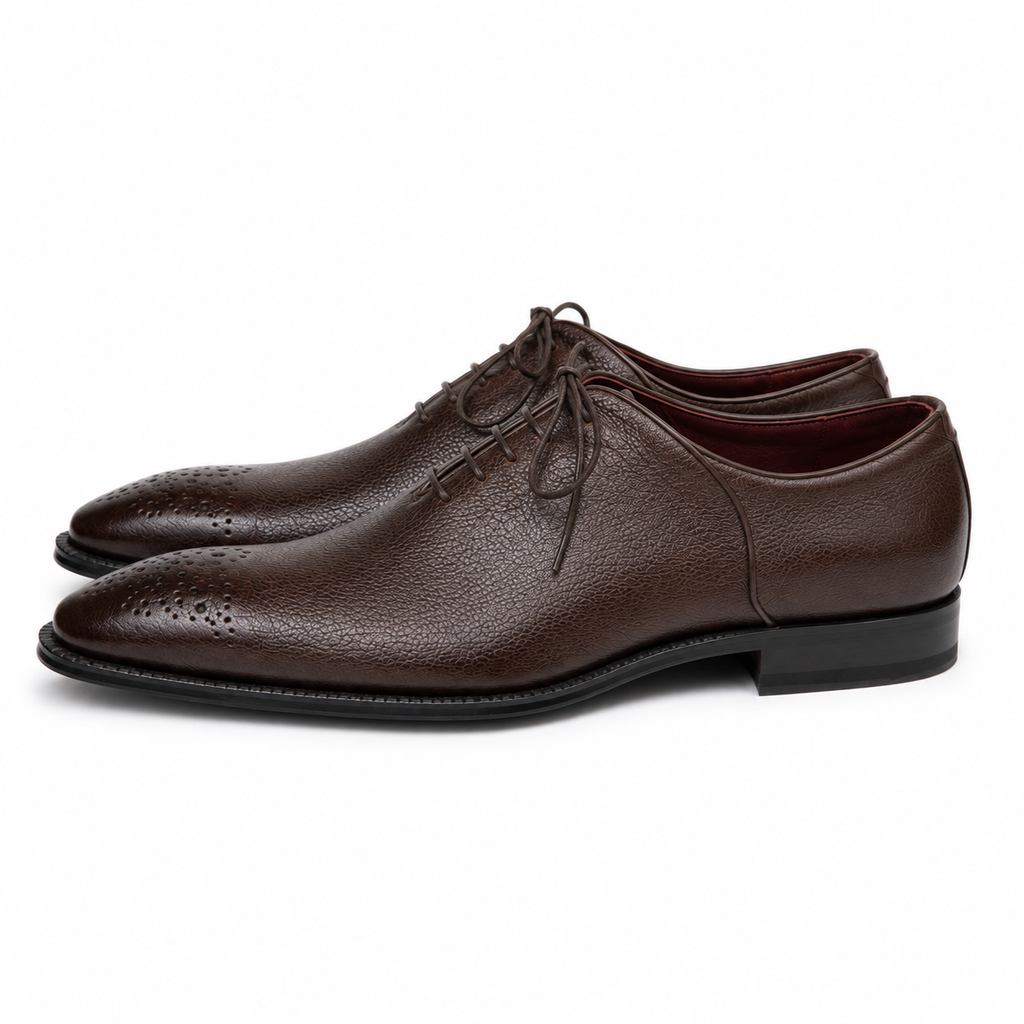 Deep Brown Textured Oxfords