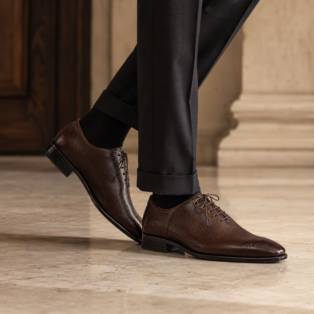 Deep Brown Textured Oxfords