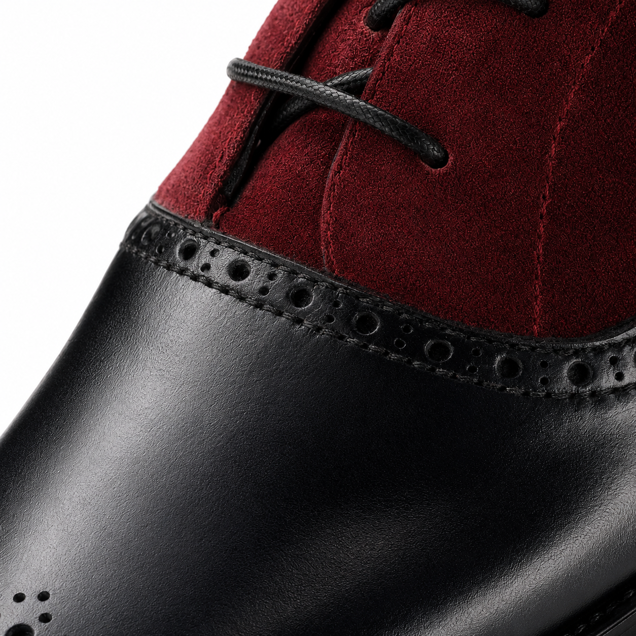 Burgundy Suede Cap-Toe