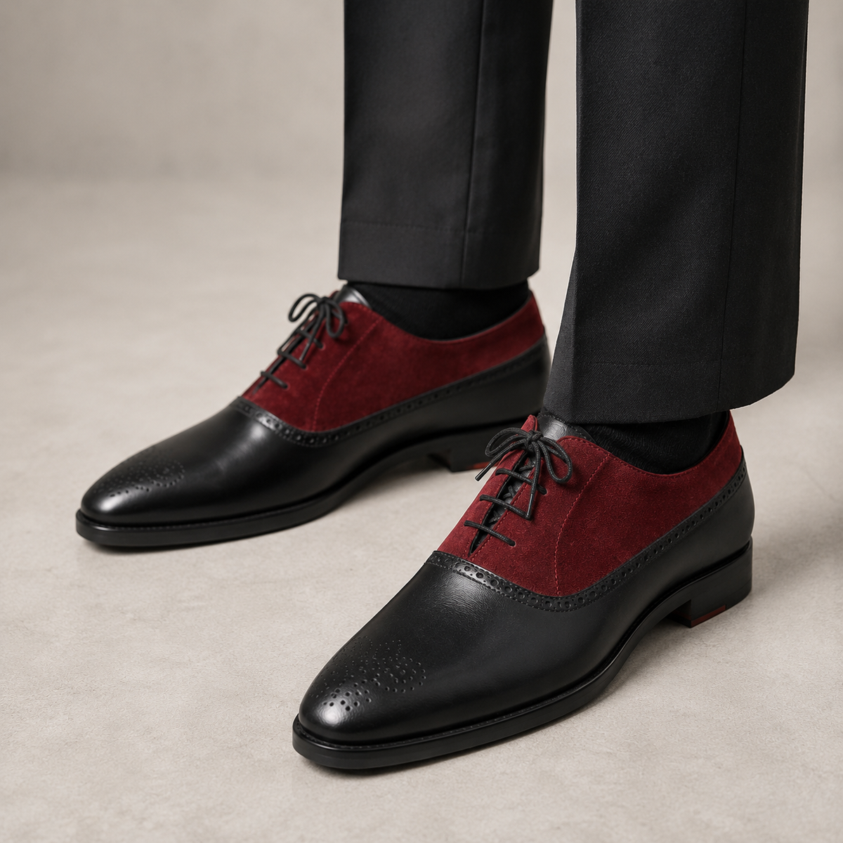 Burgundy Suede Cap-Toe