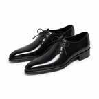 Onyx Black Leather Wholecut Oxford Shoes