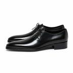 Onyx Black Leather Wholecut Oxford Shoes