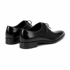 Onyx Black Leather Wholecut Oxford Shoes