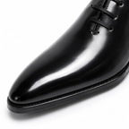 Onyx Black Leather Wholecut Oxford Shoes