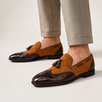 Brown Croc-Embossed Tassel Loafer