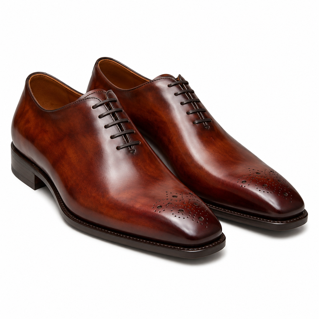 Chestnut Burnished Wholecut Oxford