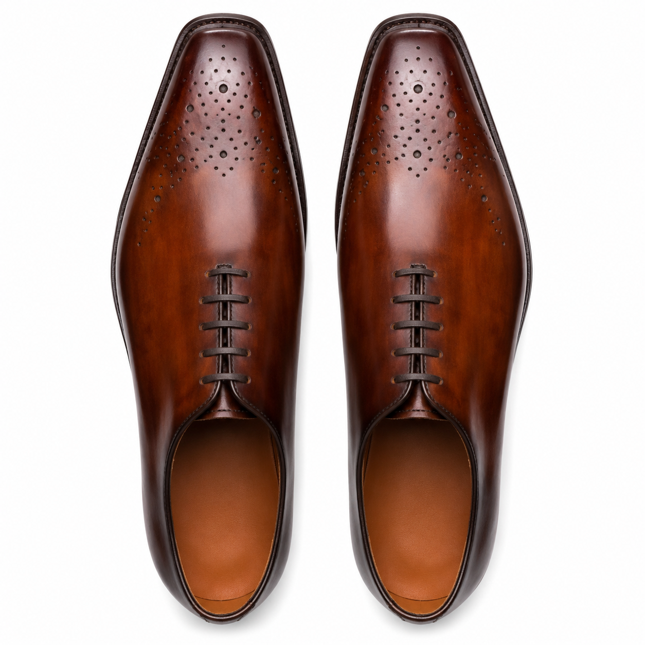 Chestnut Burnished Wholecut Oxford