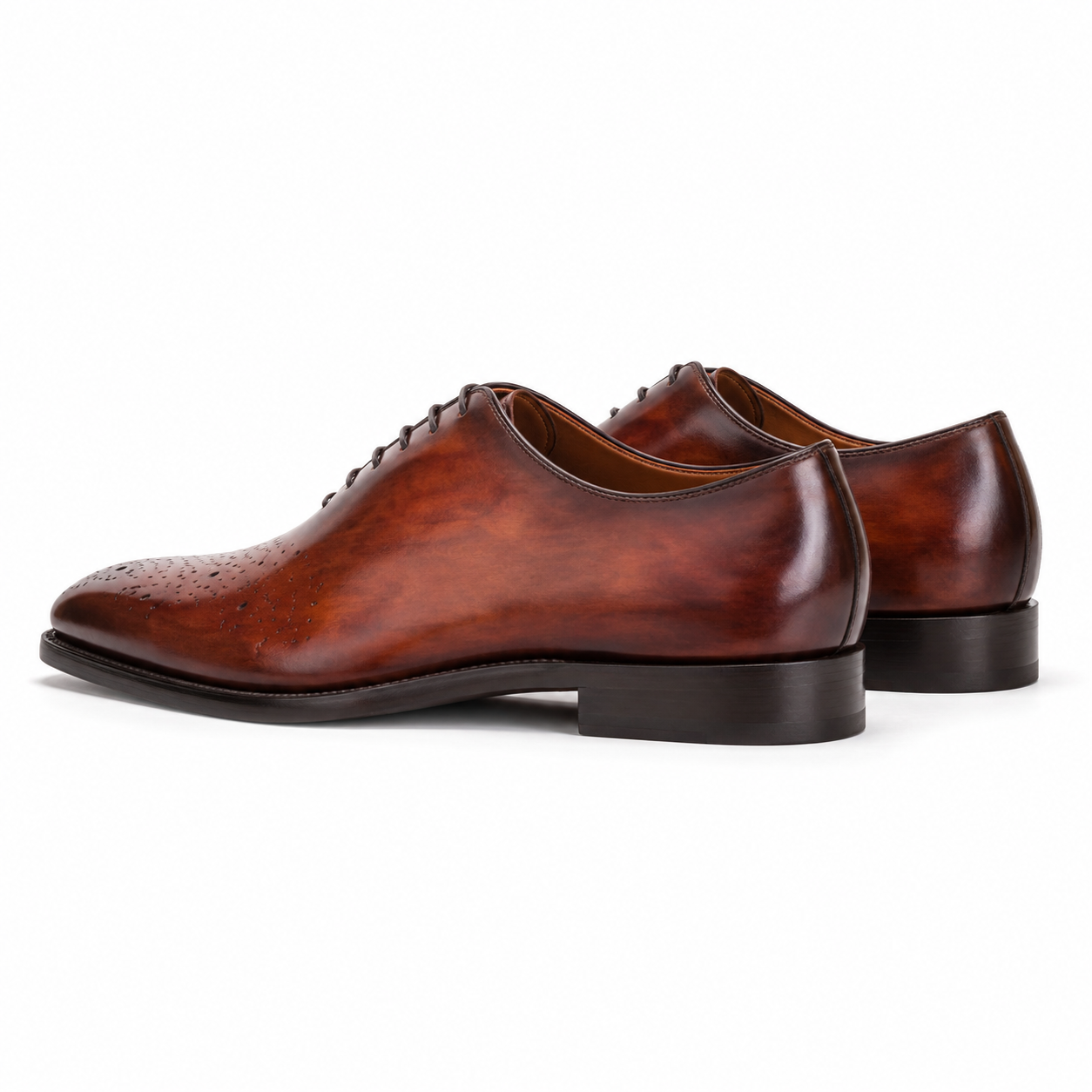 Chestnut Burnished Wholecut Oxford