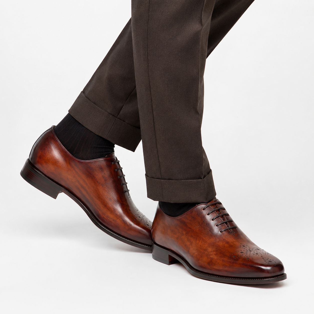 Chestnut Burnished Wholecut Oxford