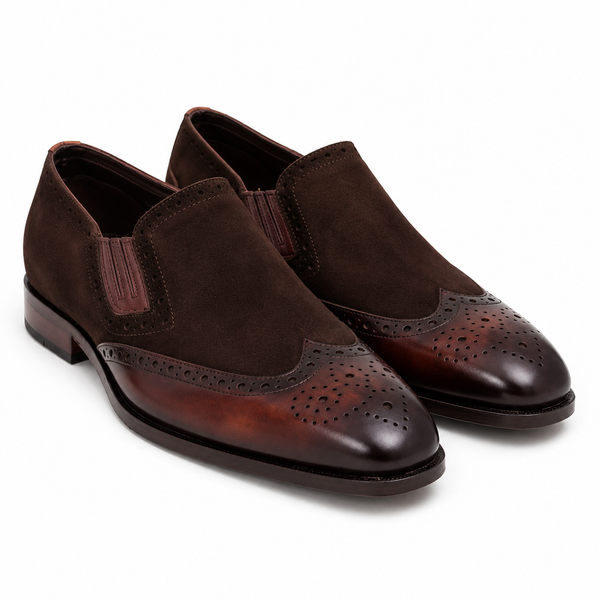 Burnished Wingtip Slip-On
