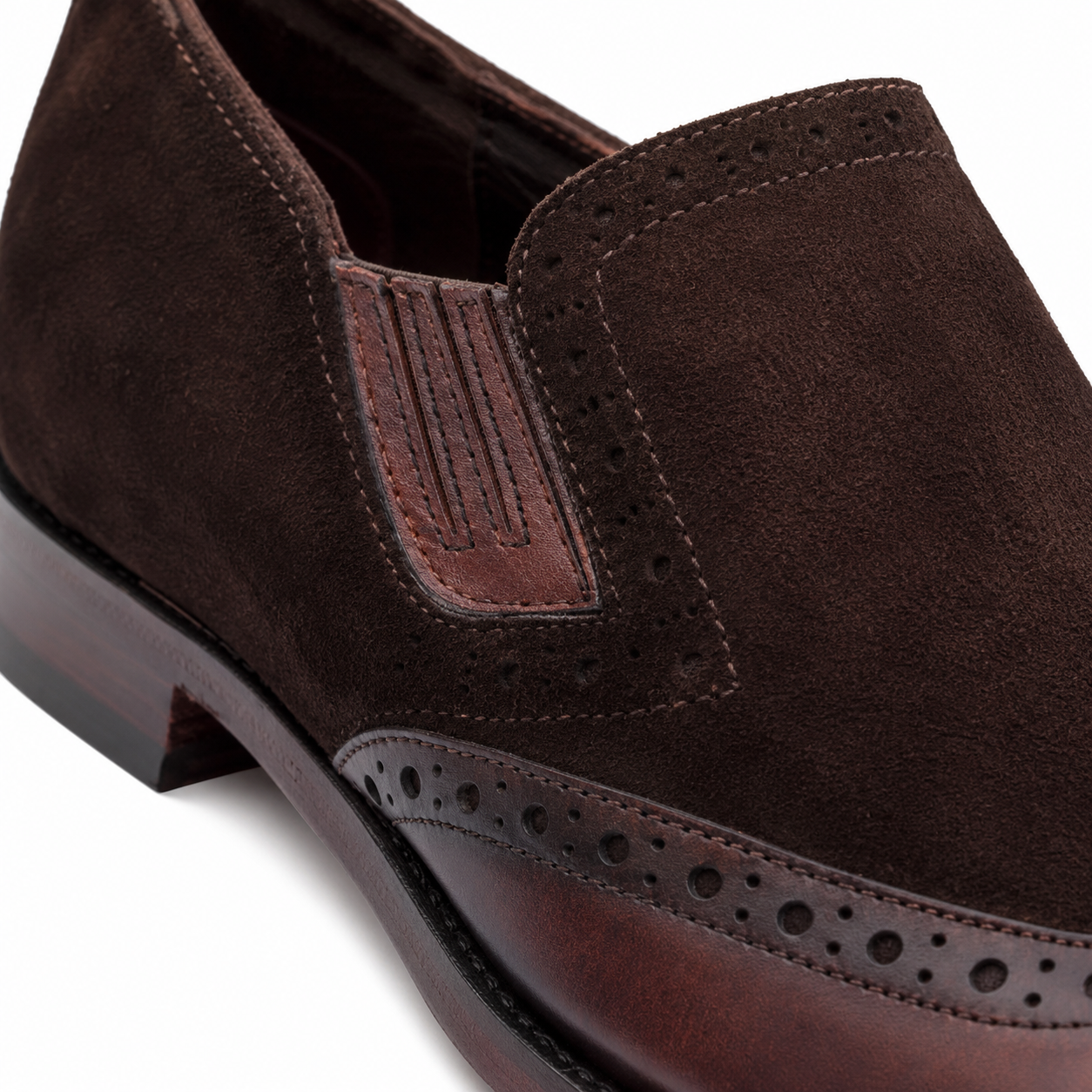 Burnished Wingtip Slip-On