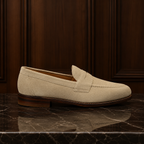 Milano Beige Suede Penny Loafers