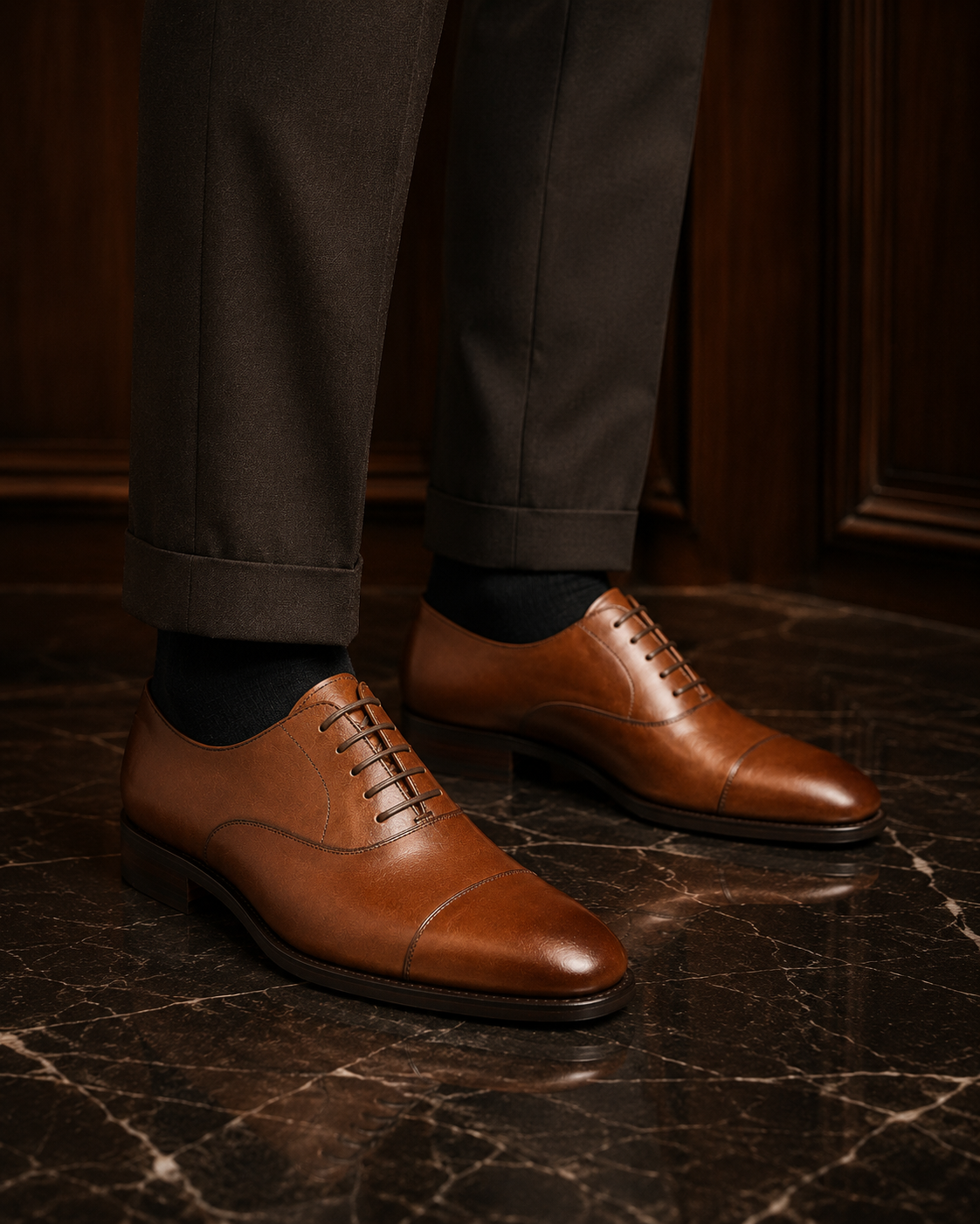 Cambridge Cognac Leather Oxford Shoes