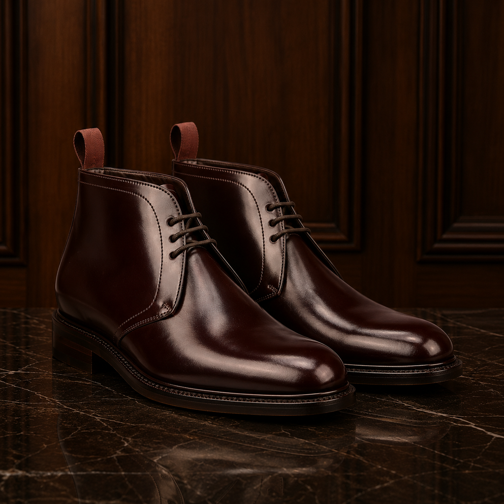 Bordeaux Leather Chukka Boots
