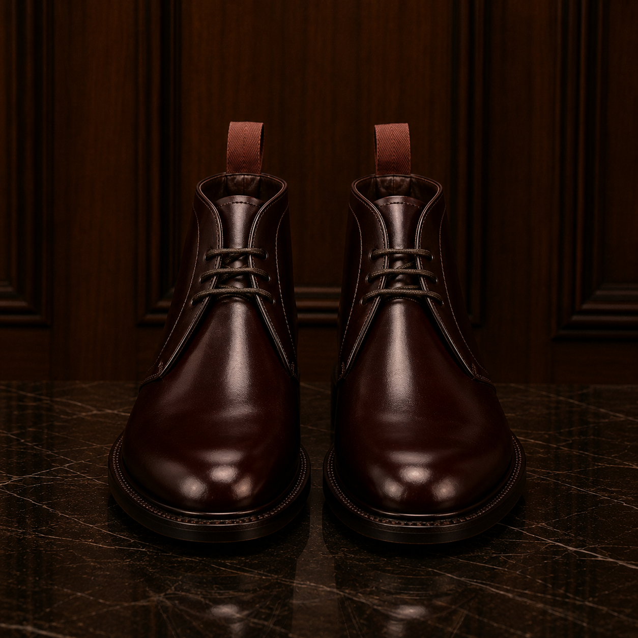 Bordeaux Leather Chukka Boots