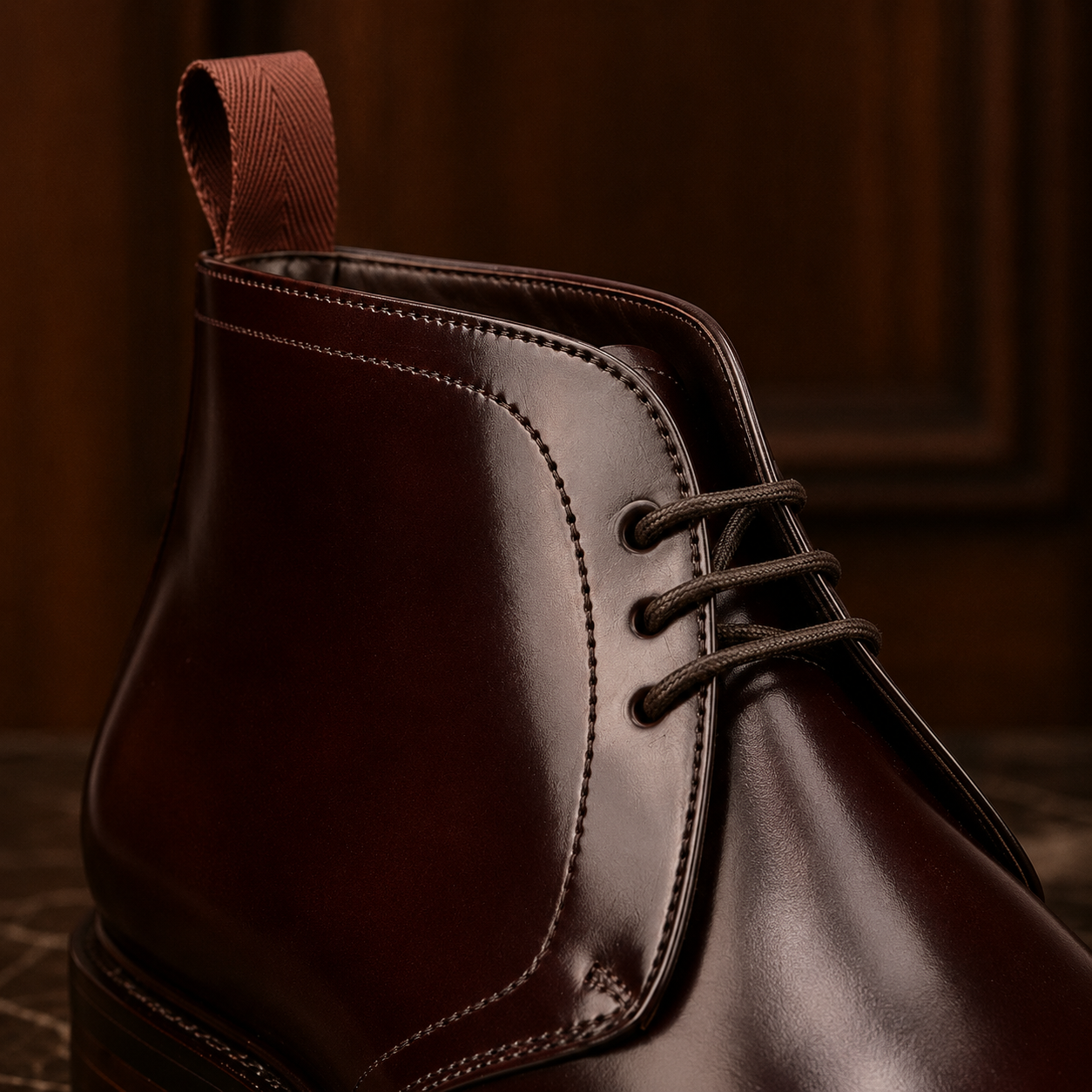 Bordeaux Leather Chukka Boots