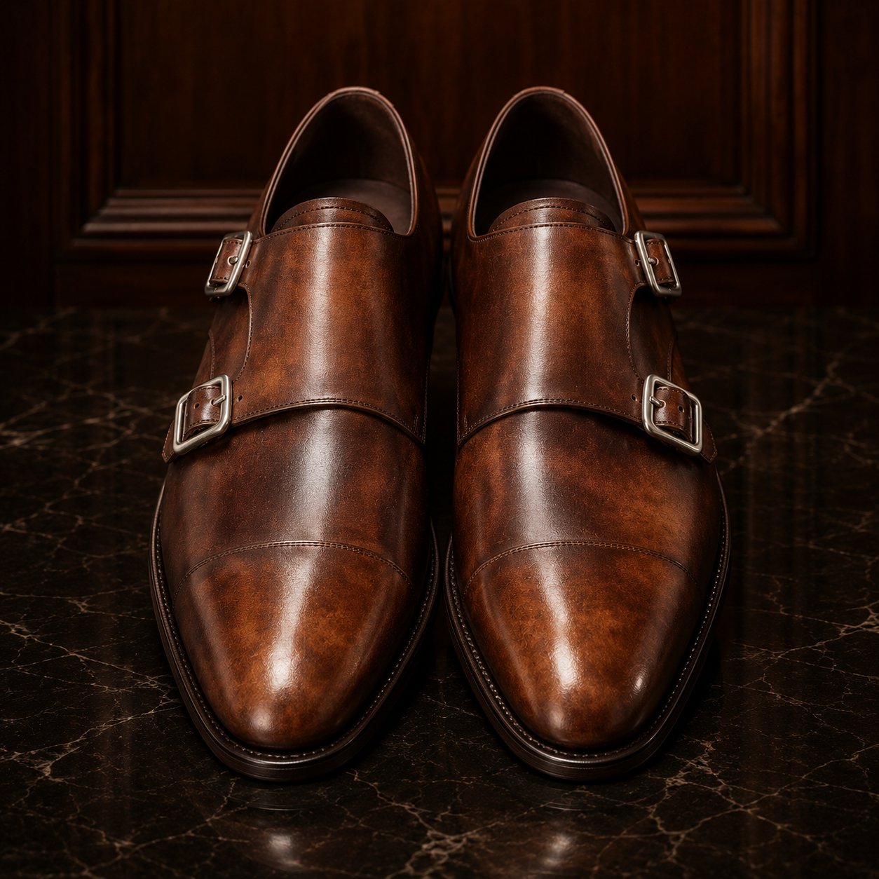 Sienna Patina Double Monk Strap Shoes