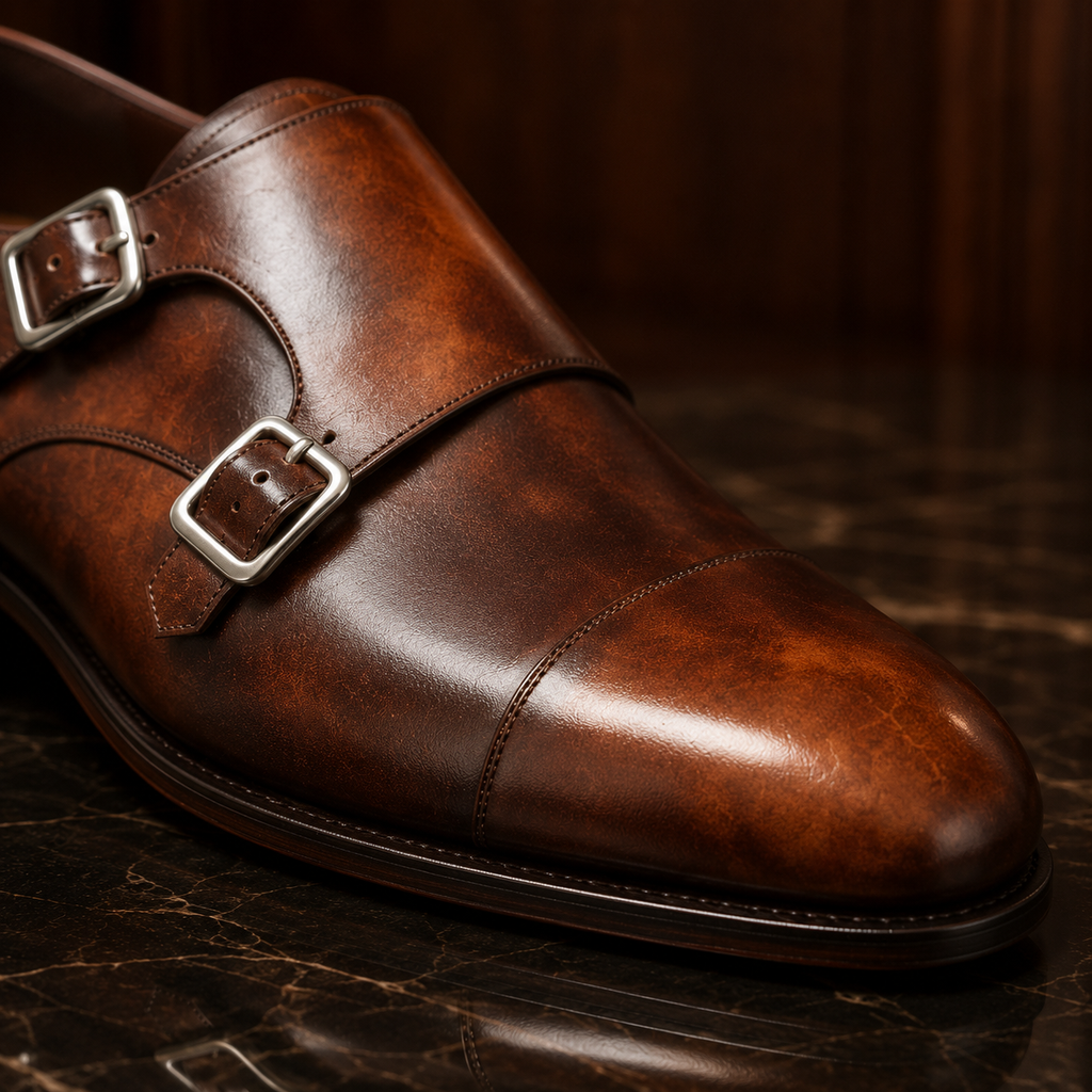Sienna Patina Double Monk Strap Shoes
