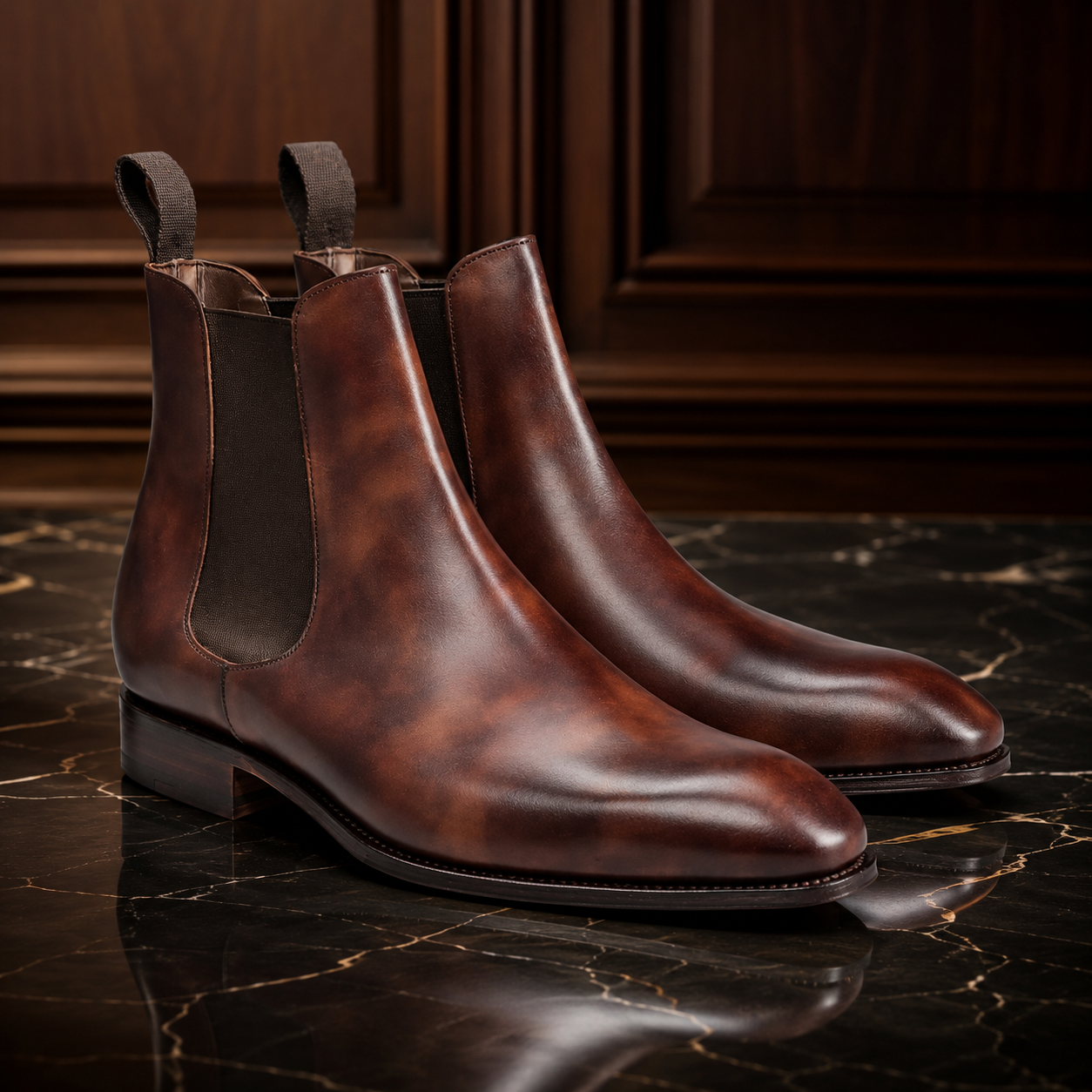 Kensington Brown Patina Chelsea Boots