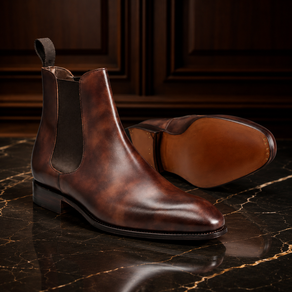 Kensington Brown Patina Chelsea Boots
