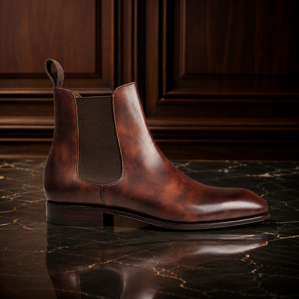 Kensington Brown Patina Chelsea Boots