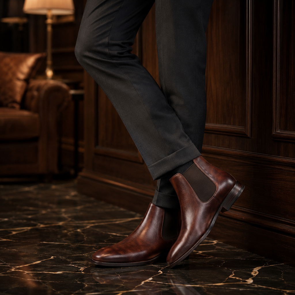 Kensington Brown Patina Chelsea Boots
