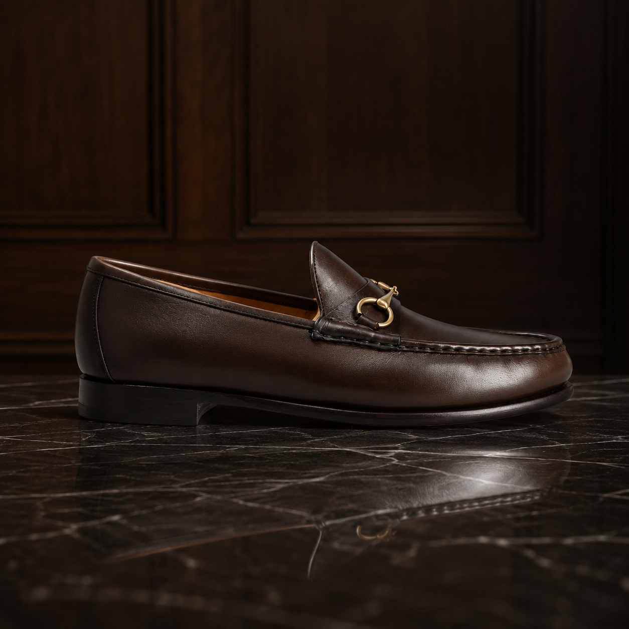 Ascot Dark Brown Leather Horsebit Loafers