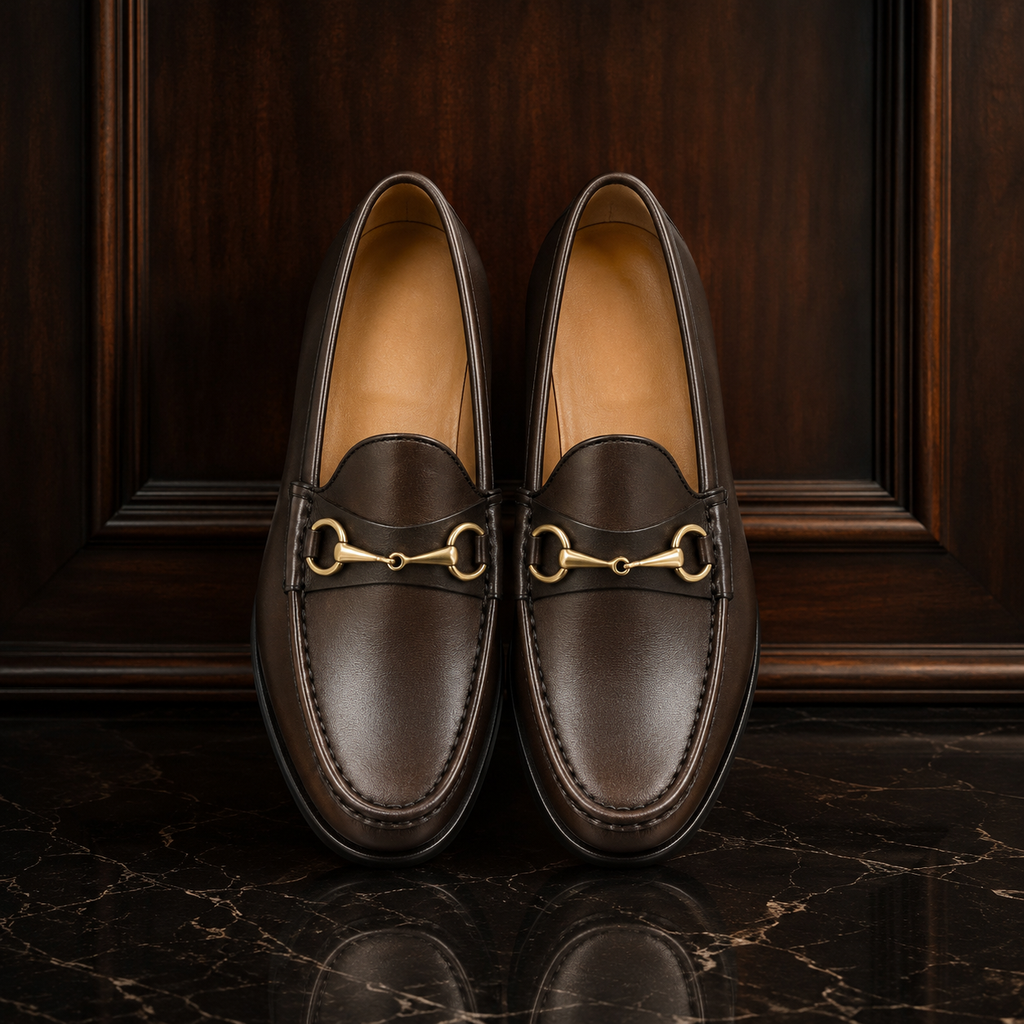 Ascot Dark Brown Leather Horsebit Loafers