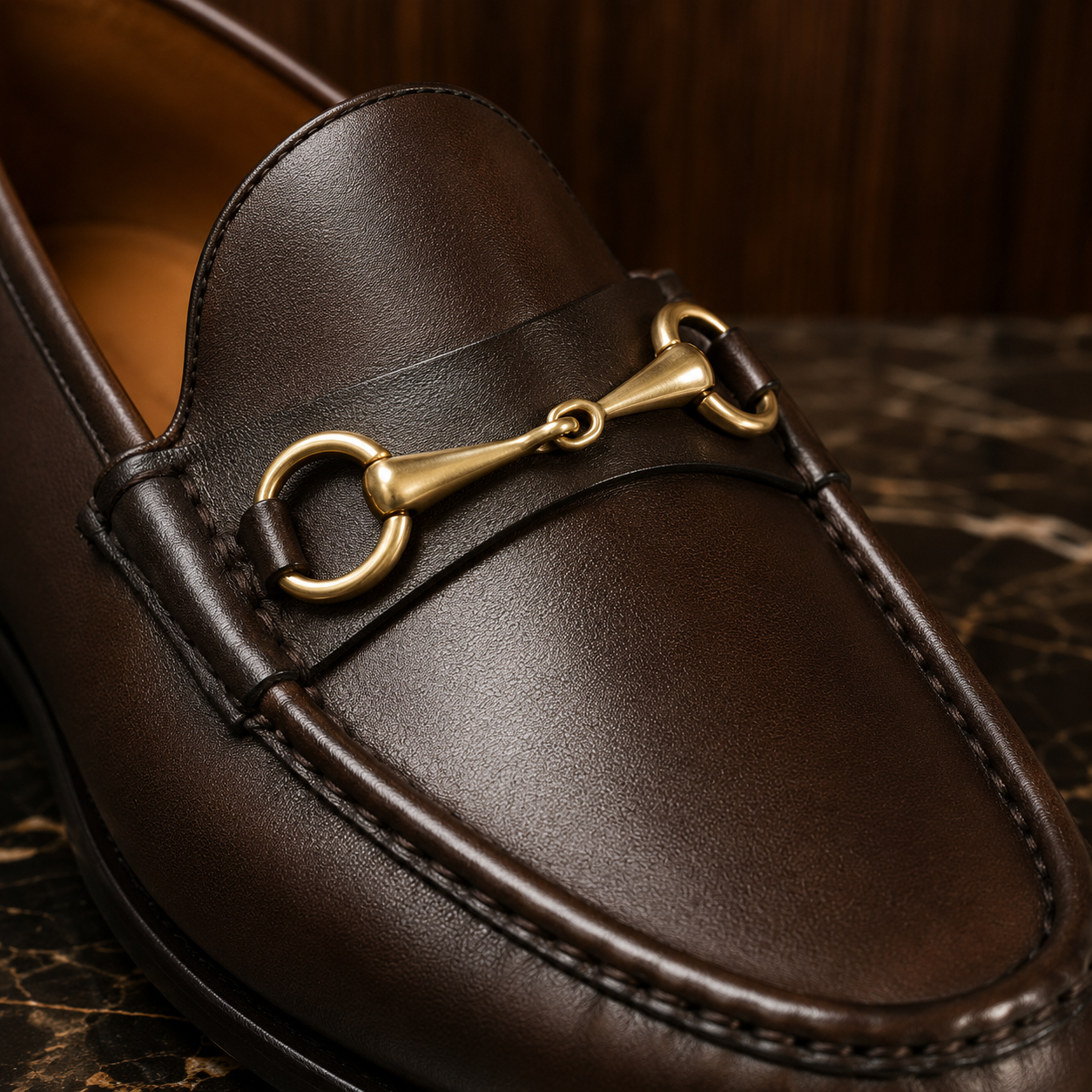 Ascot Dark Brown Leather Horsebit Loafers