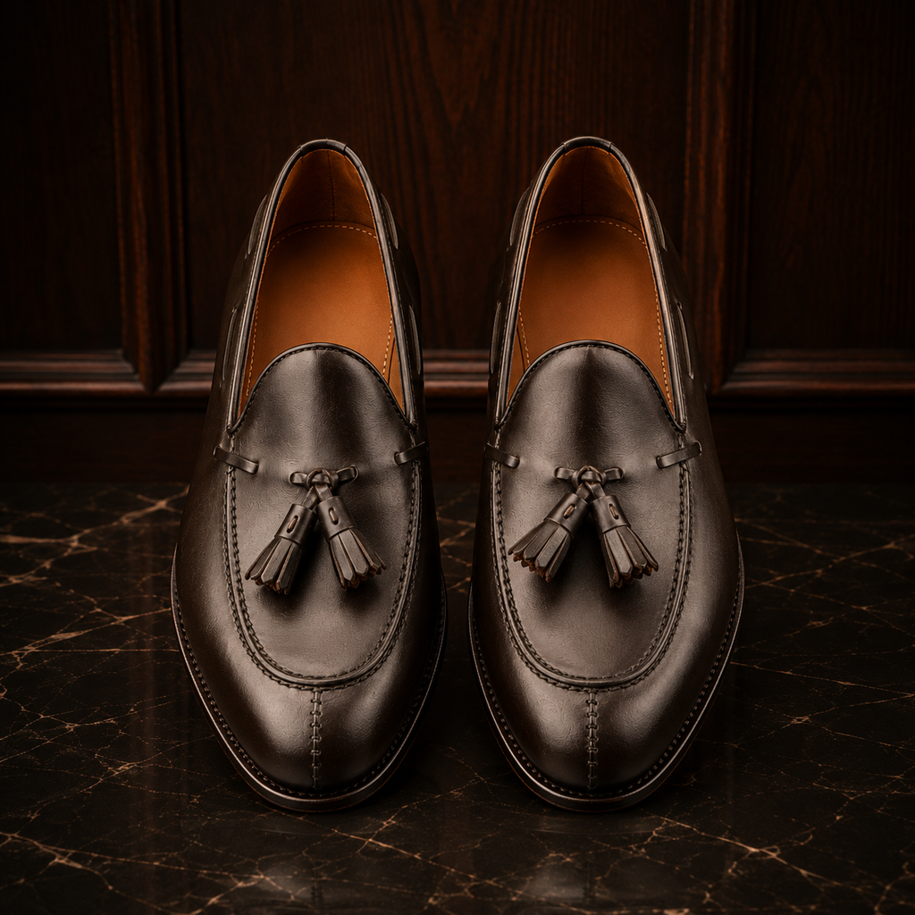 Savile Dark Brown Leather Tassel Loafers