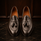 Savile Dark Brown Leather Tassel Loafers