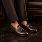 Savile Dark Brown Leather Tassel Loafers