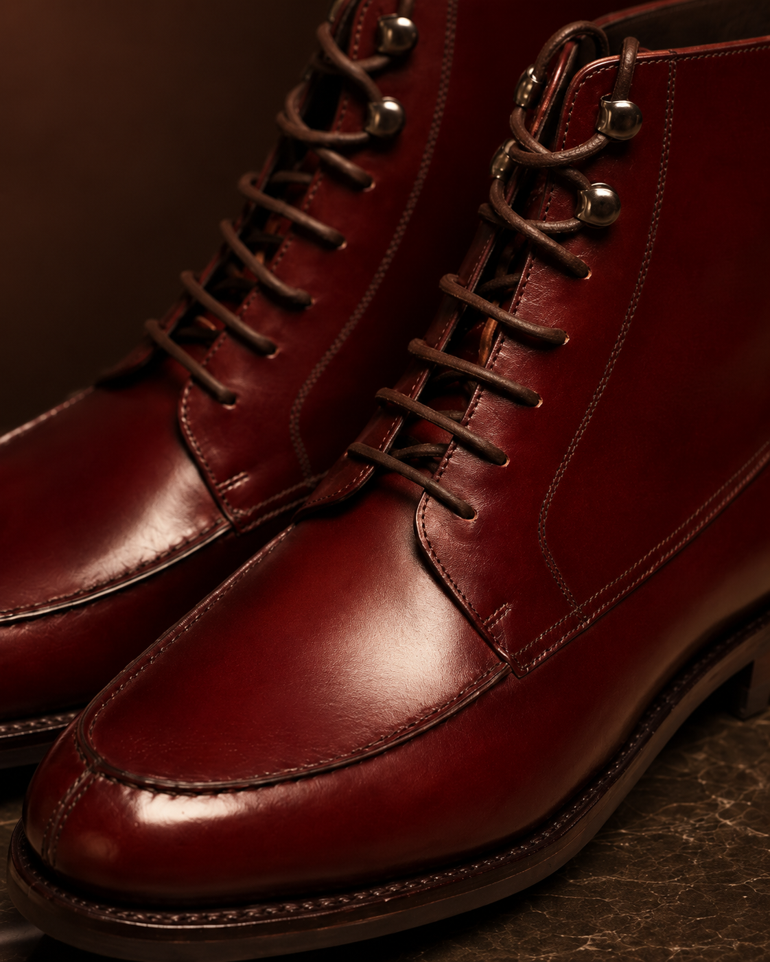 Burgundy Heritage Derby Boots