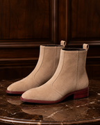 Beige Suede Chelsea Boots