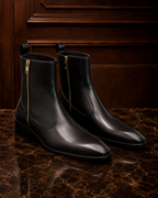 Black Leather Chelsea Boots