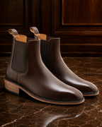 Dark Brown Leather Chelsea Boots