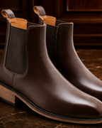 Dark Brown Leather Chelsea Boots