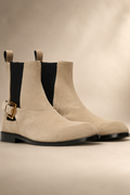 Suede Buckle Chelsea Boots