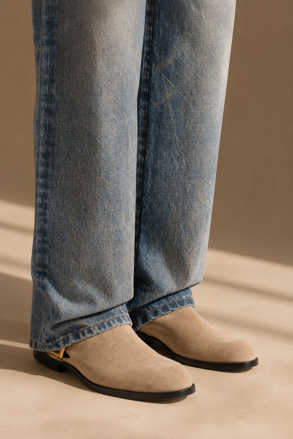 Suede Buckle Chelsea Boots