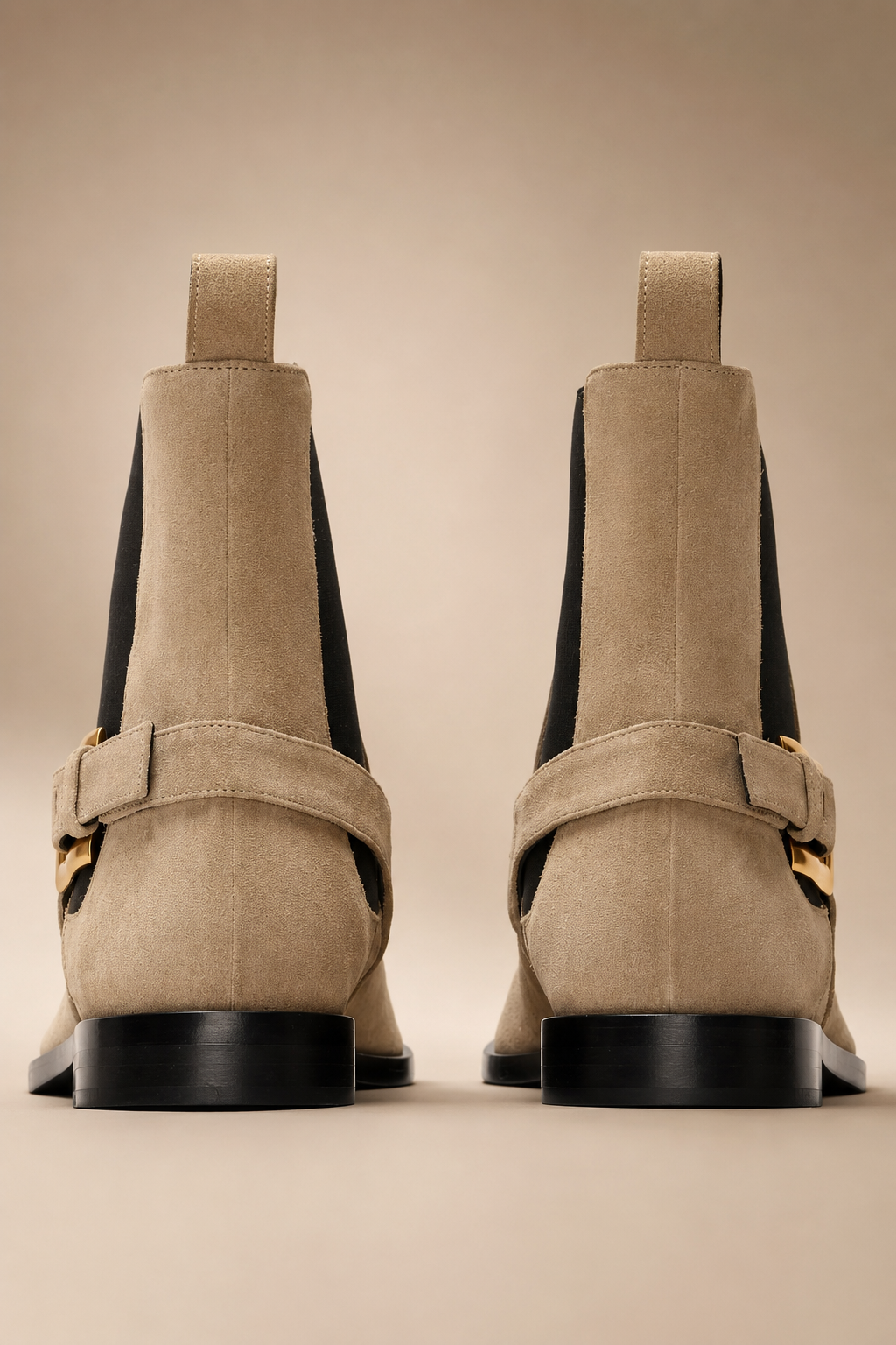 Suede Buckle Chelsea Boots