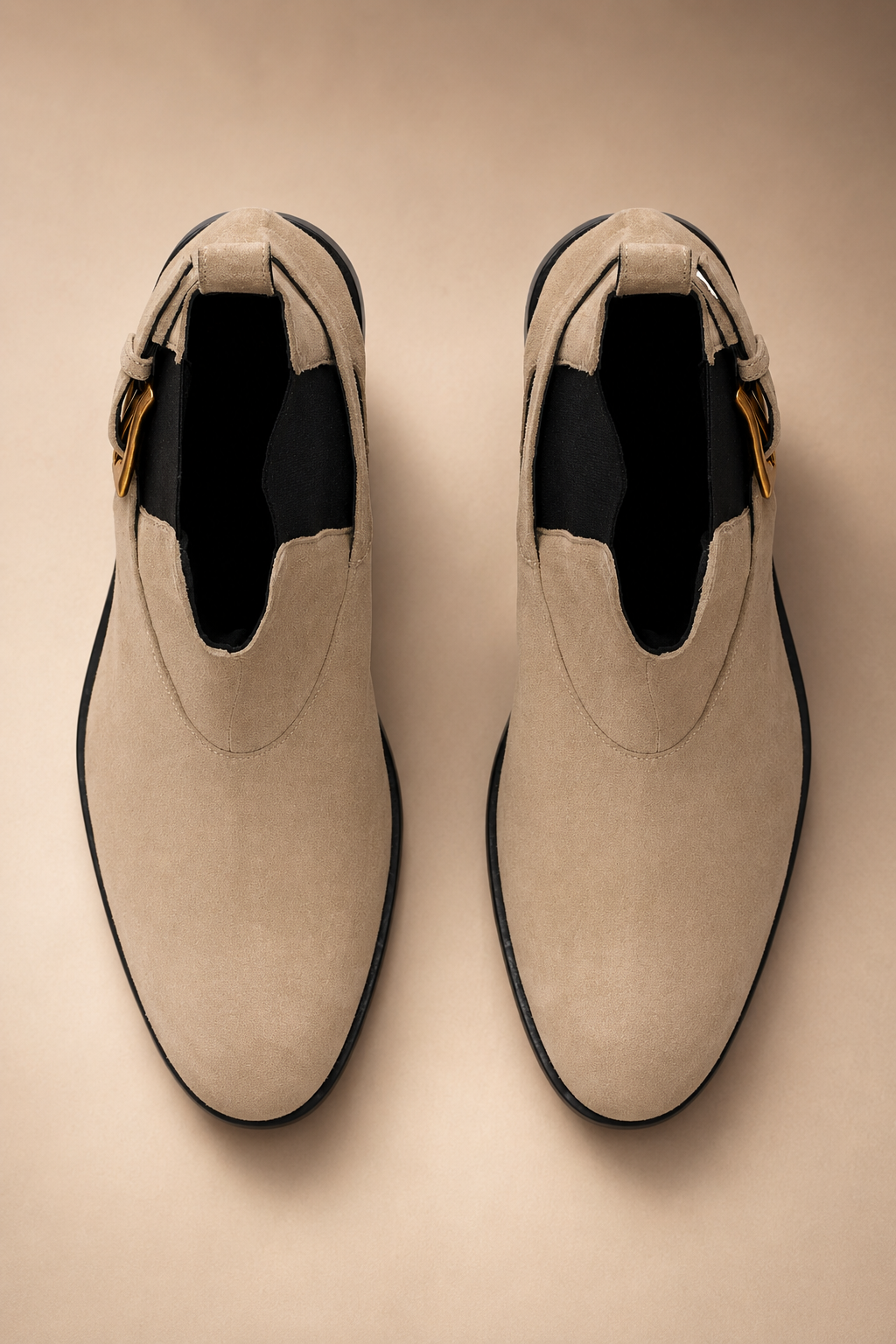 Suede Buckle Chelsea Boots